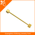 gold plated surgical steel square industrial barbell body piercing jewelry